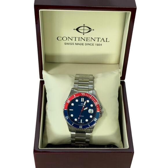 Continental, Pepsi Bezel, 42mm, Swiss Quartz Diver, Ref No. 20504, With Box - Picture 3 of 6